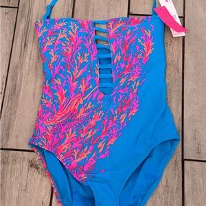 Lilly Pulitzer Blue and Pink One Piece Swimsuit